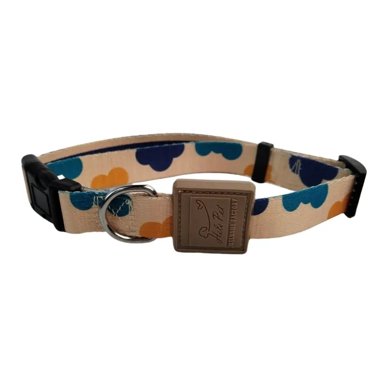 Cloud print C-T01 dog collar with plastic buckle thumbnail