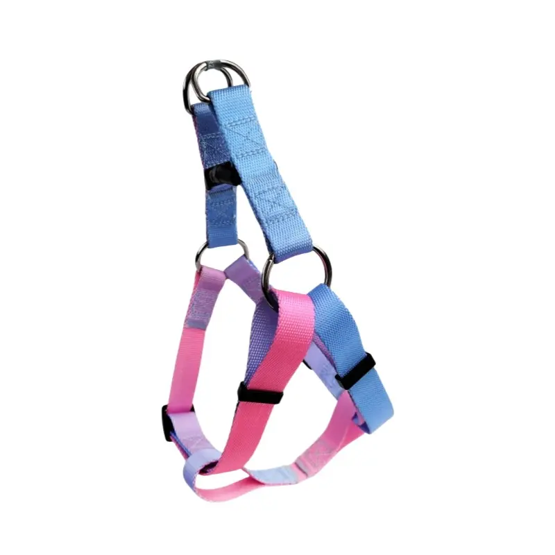 sky blue and pink ombre gradient dog harness thumbnail