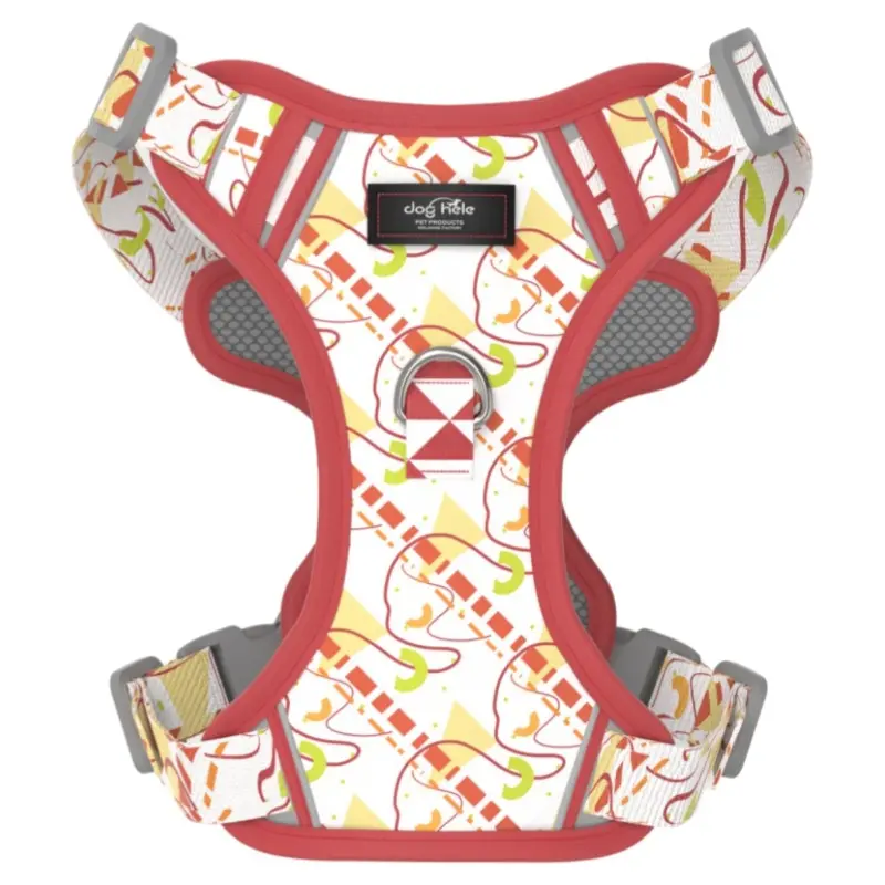 Abstract Line printed padded dog harness thumbnail