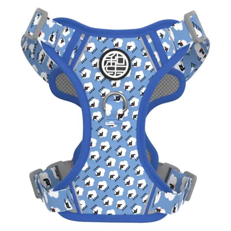 Blue Sheep printed padded dog harness thumbnail