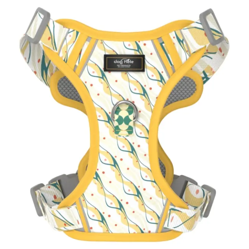 Flowing Wave printed padded dog harness thumbnail