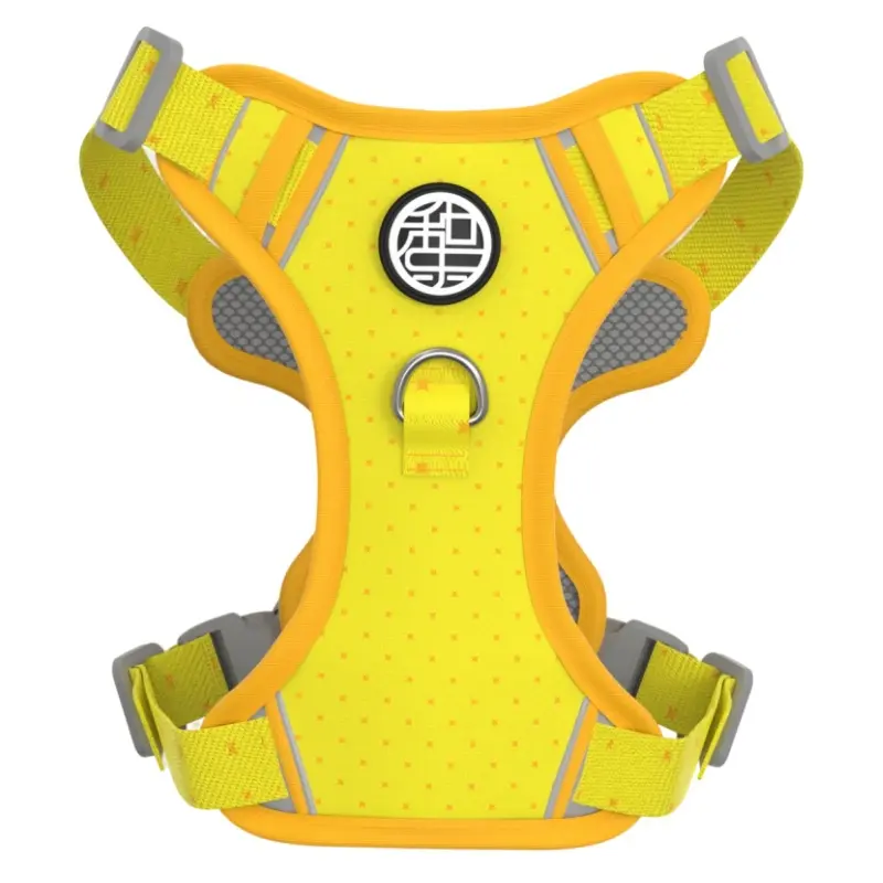 Yellow Micro Dot printed padded dog harness thumbnail