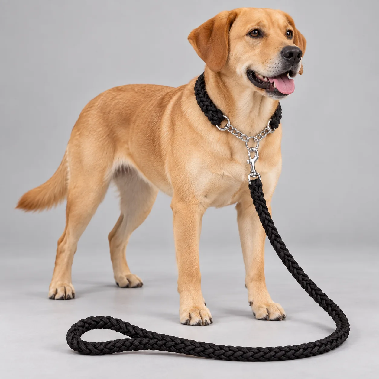 Eight-Strand Rope Collar and Leash Set — on-pet product visualization