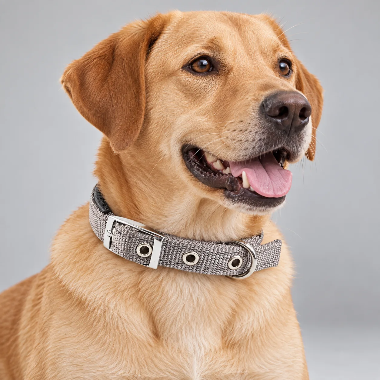 Reflective Padded Dog Collar — on-pet product visualization