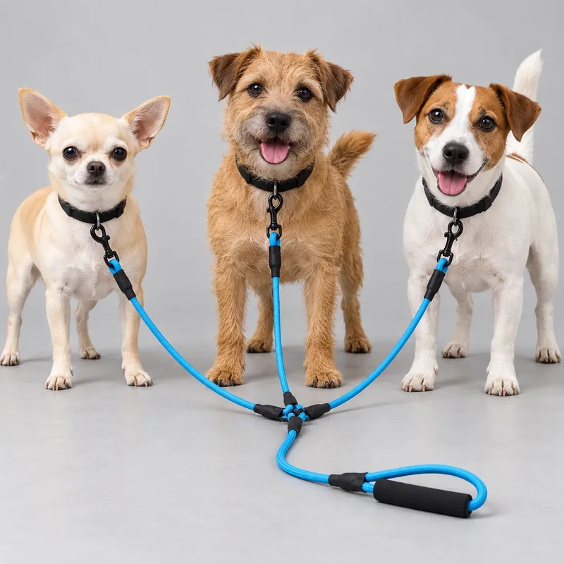 Multi-Dog Coupler Leash — on-pet product visualization