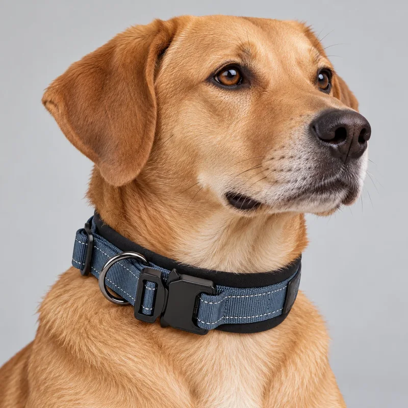 Blue Wide Padded — on-pet product visualization