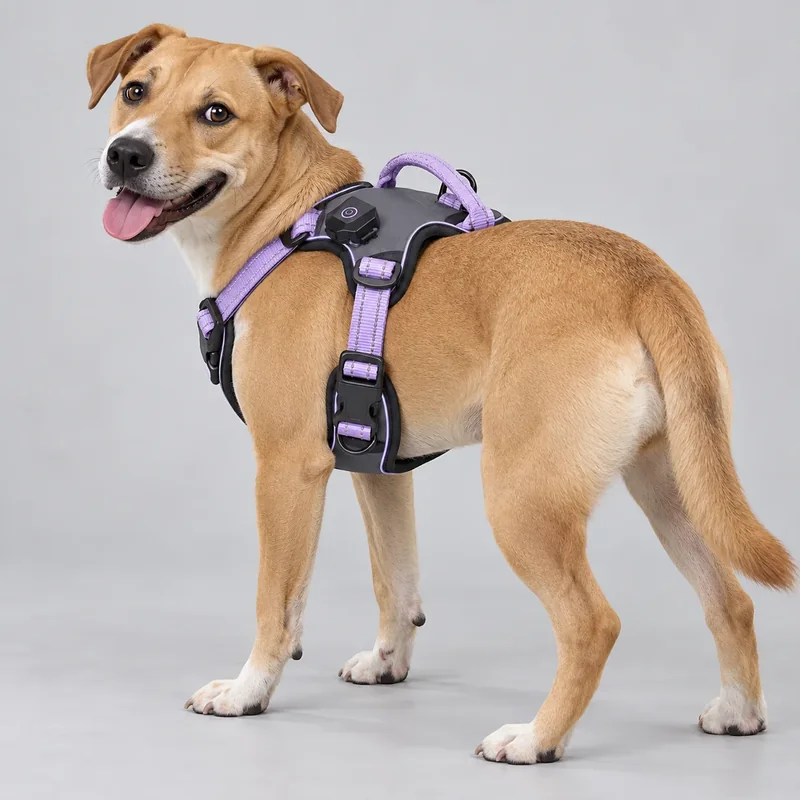 Light-Up No-Pull Harness — on-pet product visualization