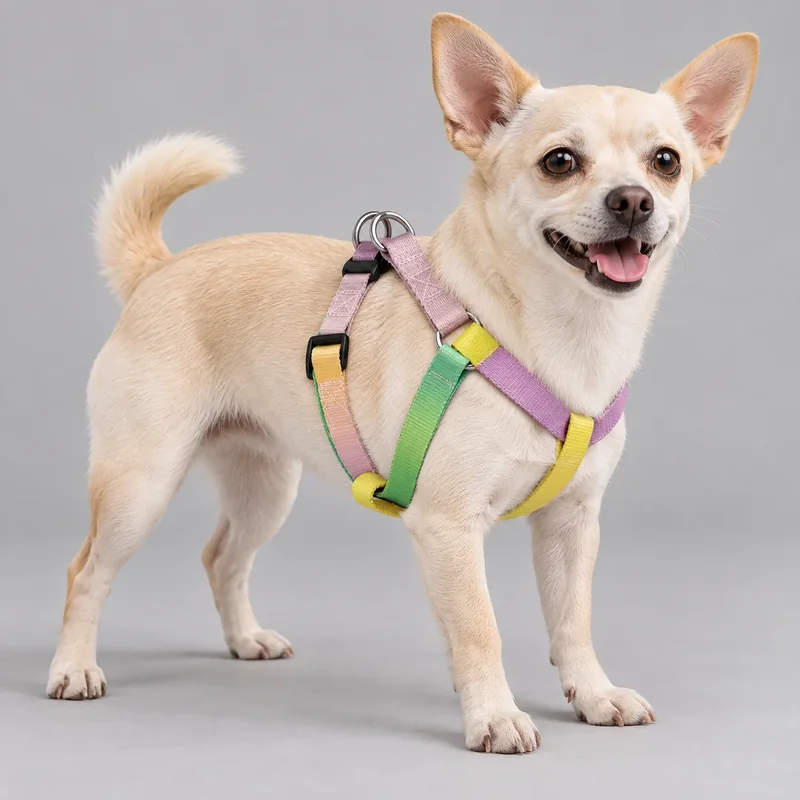 Ombre Gradient Adjustable Dog Harness — on-pet product visualization