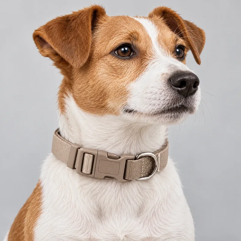 Taupe Adjustable Nylon — on-pet product visualization